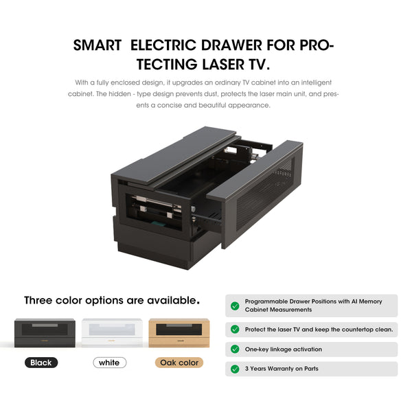 Julycode - T380pro Hidden Electric Drawer for UST Laser TV, Compatible with 99% Brands, Smart & Silent, 3 - Year Warranty