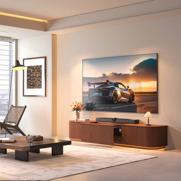 Julycode Milo Smart Laser TV Cabinet - Auto-Sync Drawer, Hidden Design for Ultra Short Throw Projectors & Electric tv Stand Compatible with 99% of UST Models