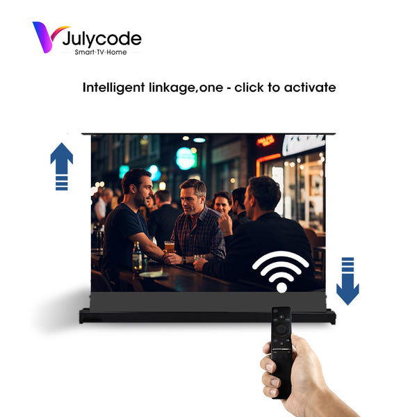 Julycode Black grid ALR Floor - rising TV Screen  for Laser TVs or UST Projectors