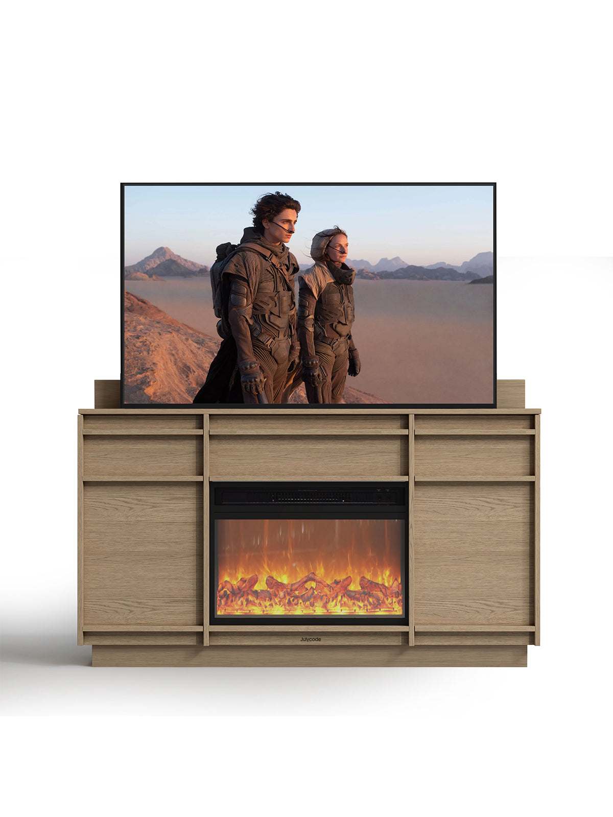 Julycode 55" Motorized TV Lift & Fireplace Cabinet