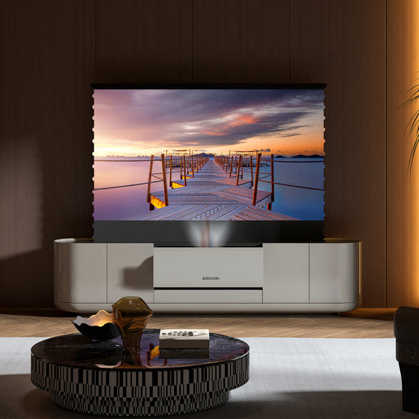 Julycode Invisible Laser Cinema: ALR Motorized Floor - Rising Screen Laser TV Cabinet for 4K Ultra - Short Throw,99% Projector Compatibility