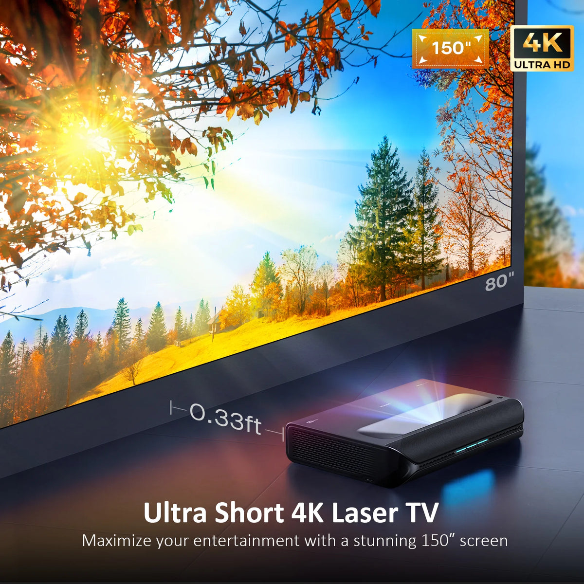 NexiGo Aurora Pro 4K UST Triple-Laser Projector