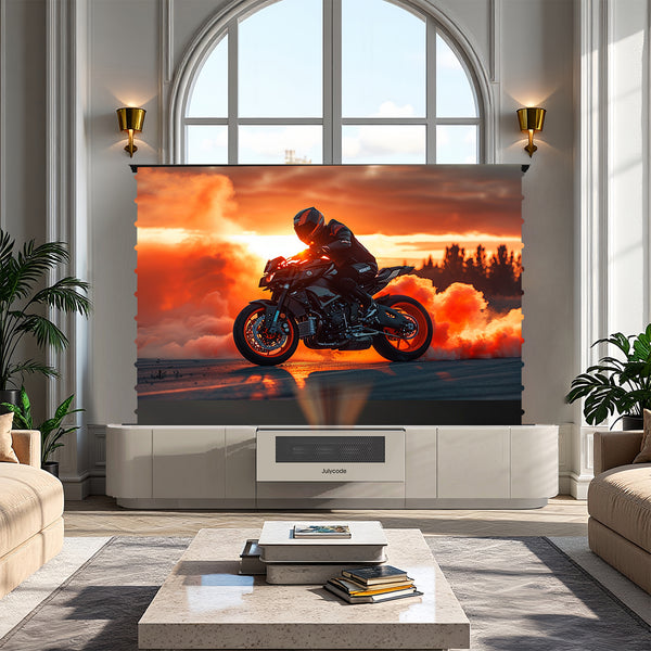 Julycode Set Christine - Projector & Screen & Motorized Laser TV Cabinet