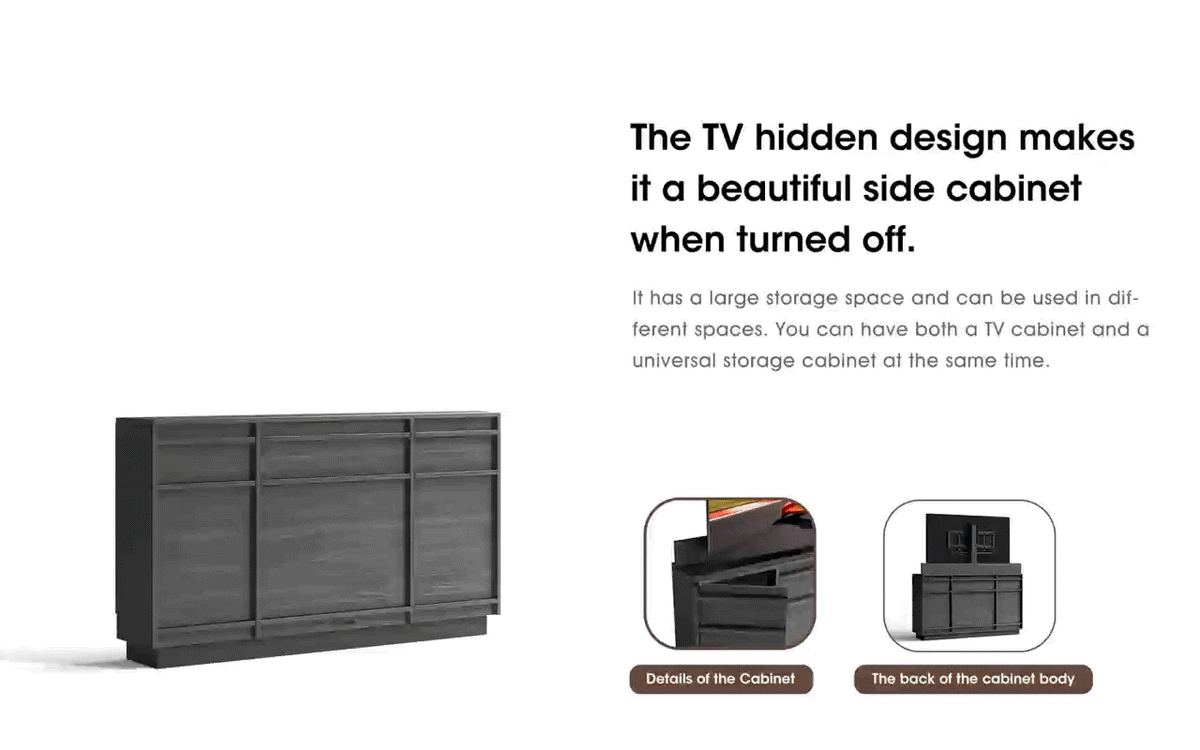 Julycode 55" One-Touch Hidden TV Lift Cabinet