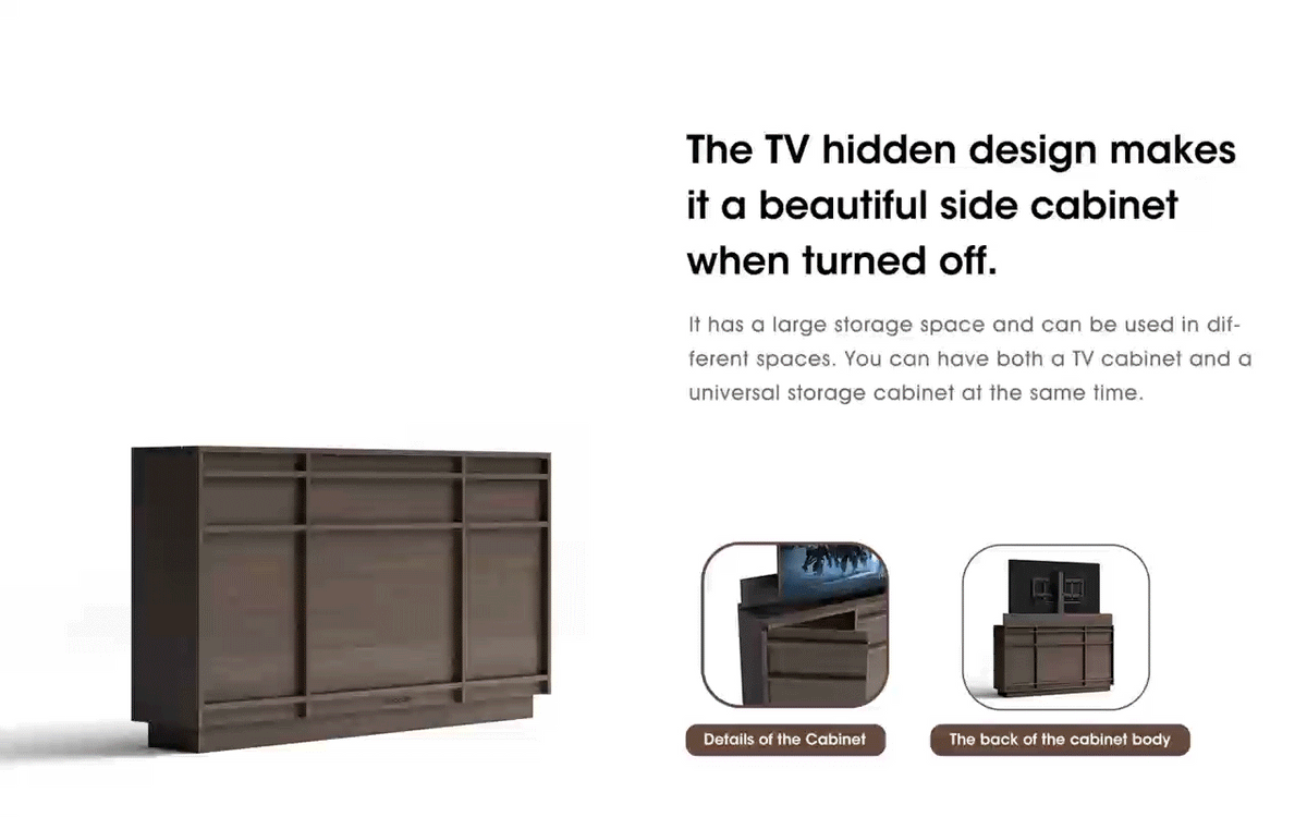 Julycode 55" Hidden Motorized TV Lift Cabinet